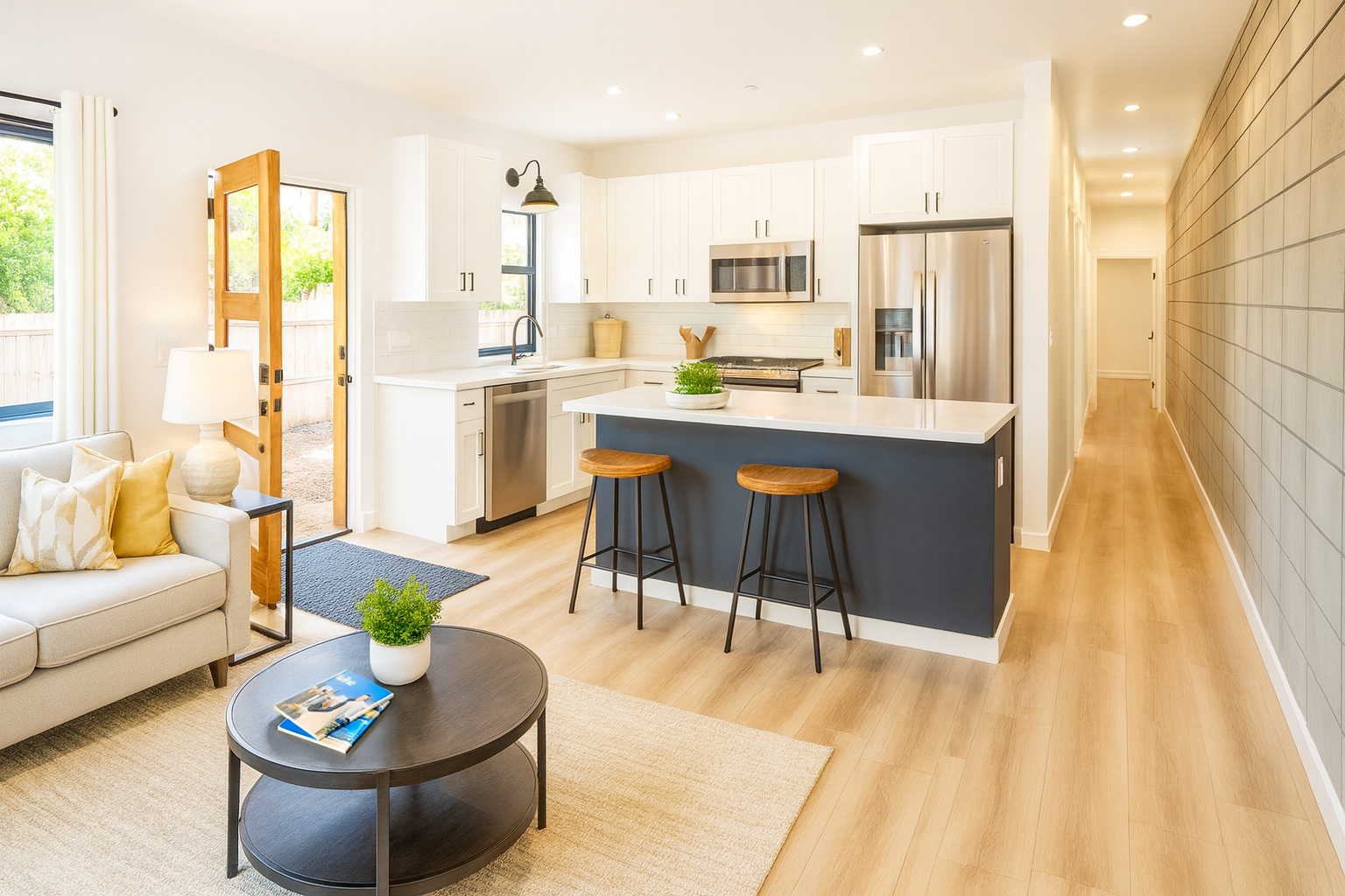 2/2 ADU Kitchen & Living Room